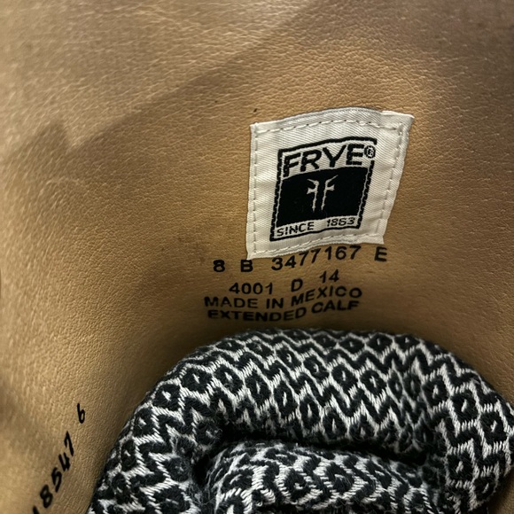 Frye Melissa knee-high leather riding boots, brown, size 8 wide calf. - Picture 5 of 8